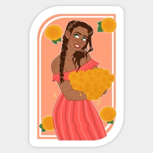 Marigold Flower Girl Sticker